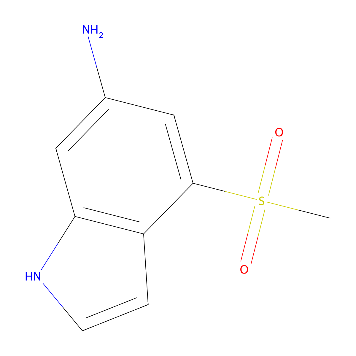 1h-Indol-6-amine,4-(methylsulfonyl)- molecular structure, CAS 1334499-18-1