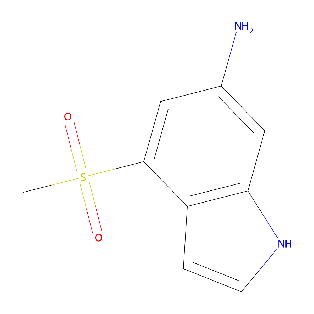 1h-Indol-6-amine,4-(methylsulfonyl)- molecular structure, CAS 1334499-18-1