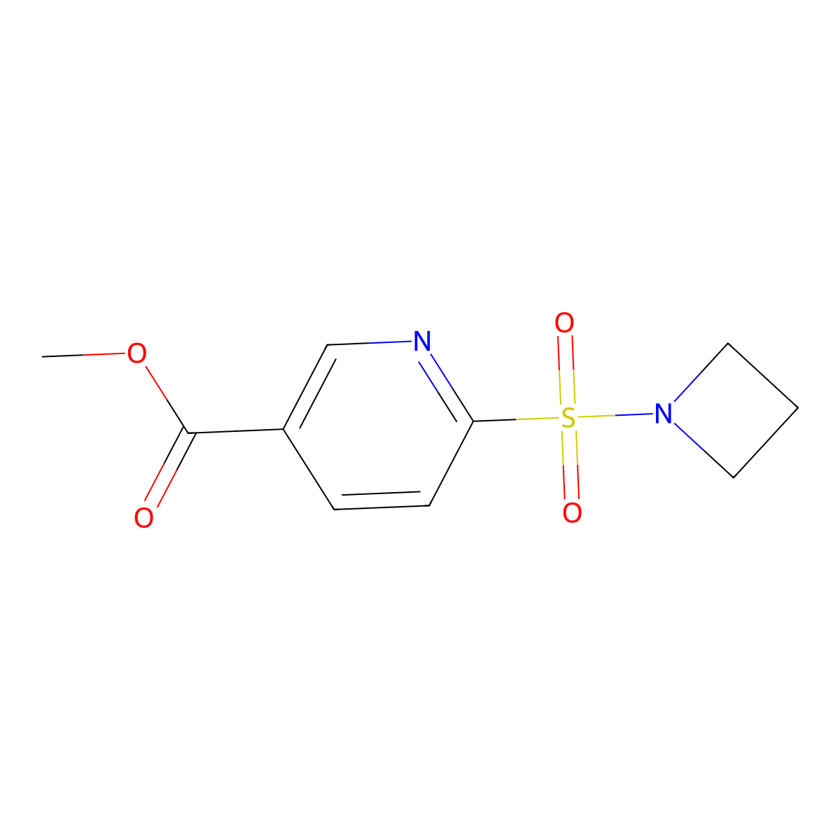 Methyl 6-(azetidin-1-ylsulfonyl)nicotinate molecular structure, CAS 1334499-22-7