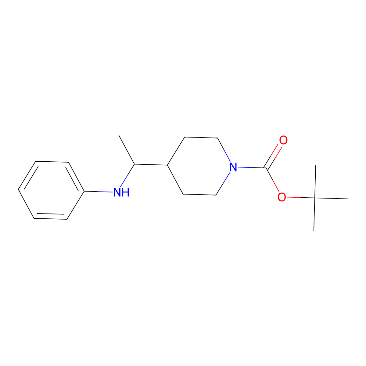 tert-Butyl 4-(1-anilinoethyl)piperidine-1-carboxylate molecular structure, CAS 1334499-26-1