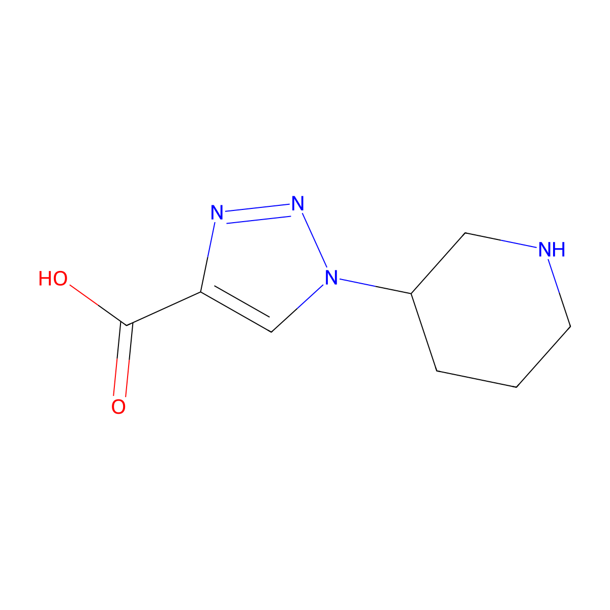 1-(Piperidin-3-yl)-1H-1,2,3-triazole-4-carboxylic acid molecular structure, CAS 1334499-47-6