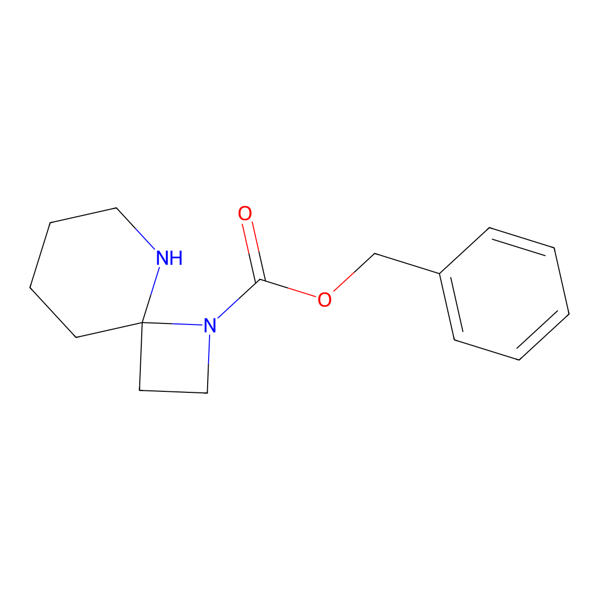 Benzyl 1,5-diazaspiro[3.5]nonane-1-carboxylate molecular structure, CAS 1334499-59-0