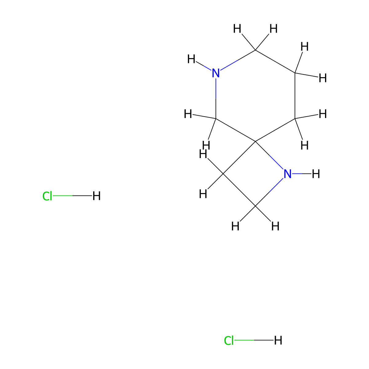 1,6-Diazaspiro[3.5]nonane dihydrochloride molecular structure, CAS 1334499-65-8