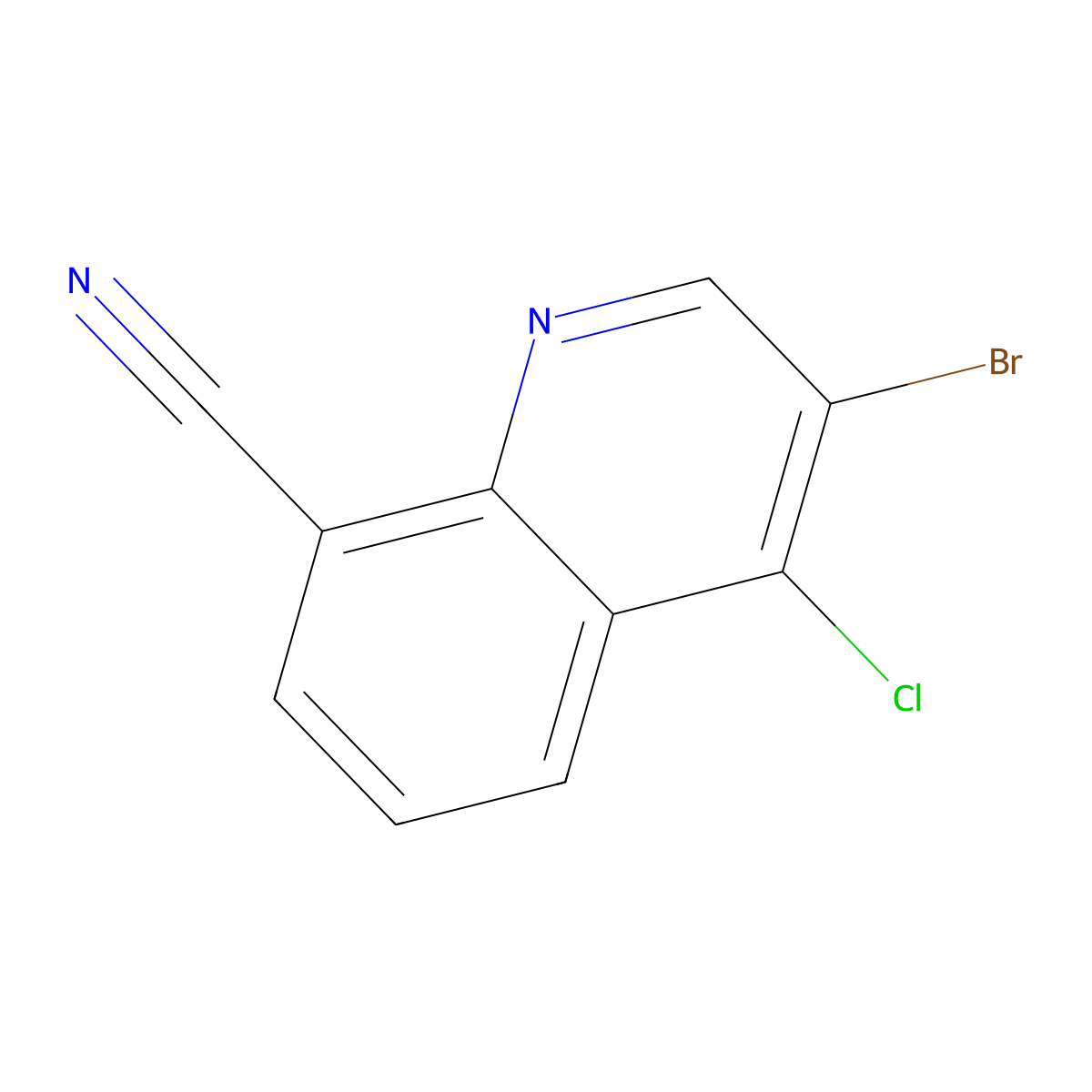 3-Bromo-4-chloroquinoline-8-carbonitrile molecular structure, CAS 1334499-67-0