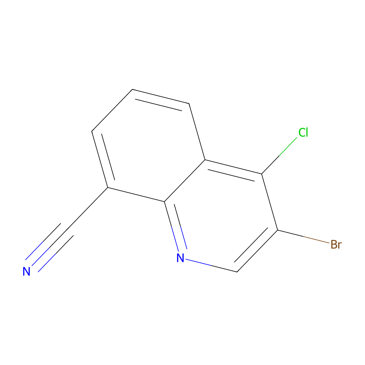 3-Bromo-4-chloroquinoline-8-carbonitrile molecular structure, CAS 1334499-67-0