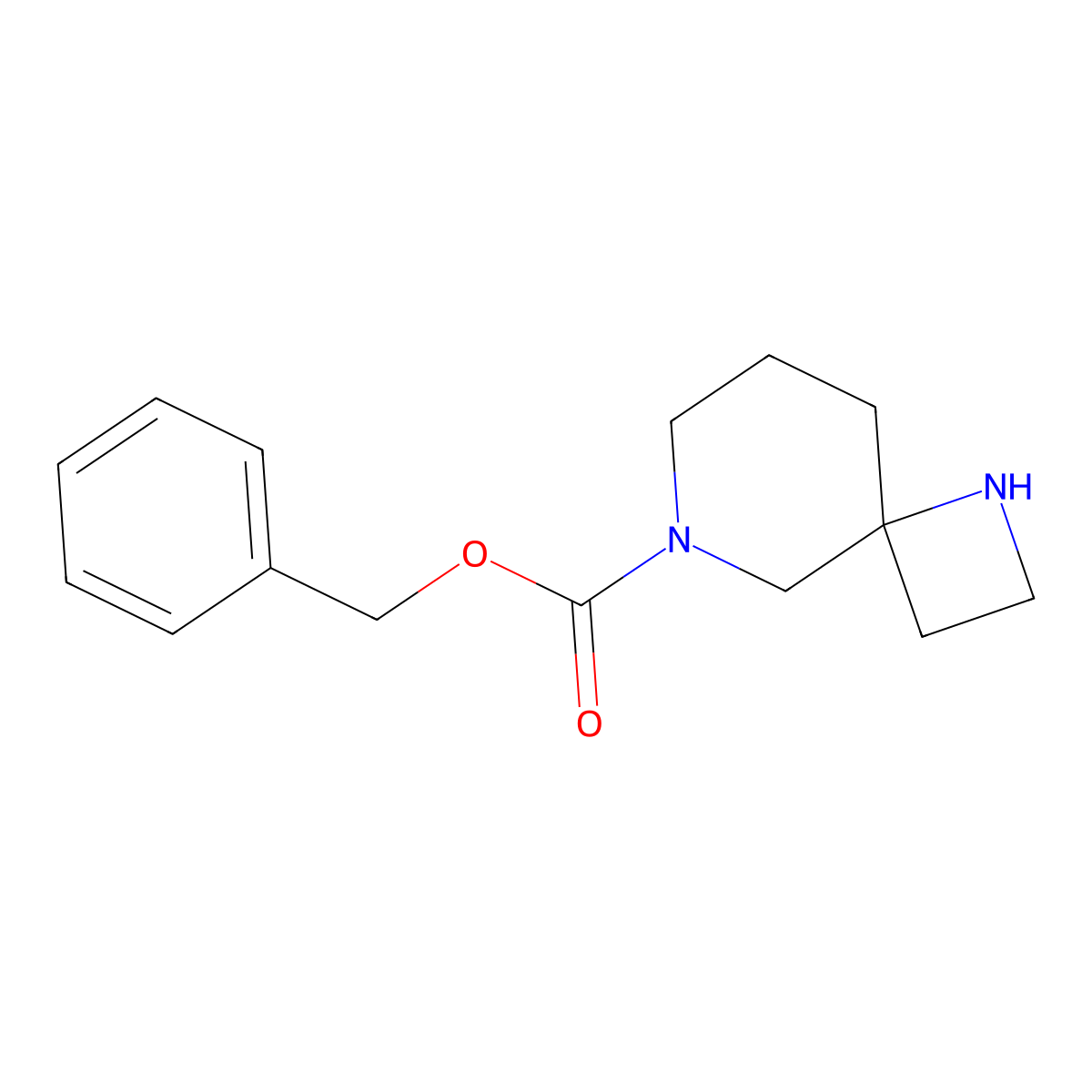 Benzyl 1,6-diazaspiro[3.5]nonane-6-carboxylate molecular structure, CAS 1334499-75-0