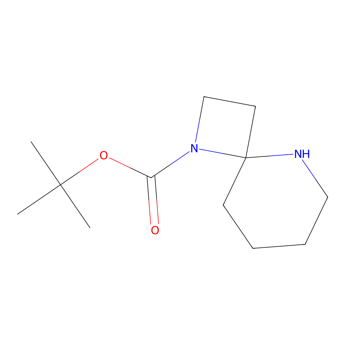tert-Butyl 1,5-diazaspiro[3.5]nonane-1-carboxylate molecular structure, CAS 1334499-80-7