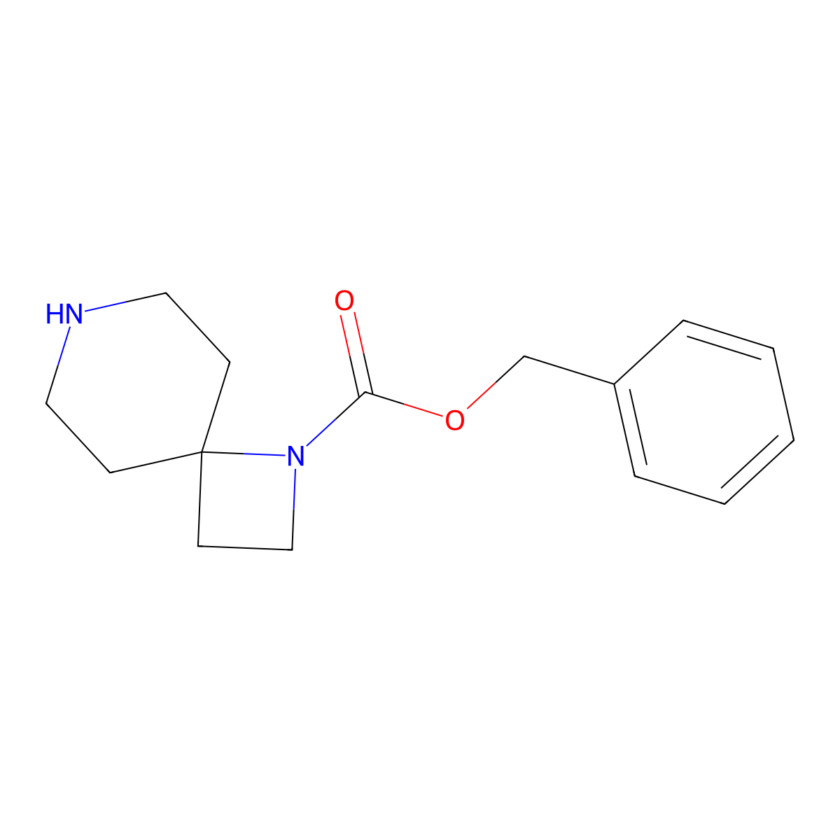 Benzyl 1,7-diazaspiro[3.5]nonane-1-carboxylate molecular structure, CAS 1334499-81-8