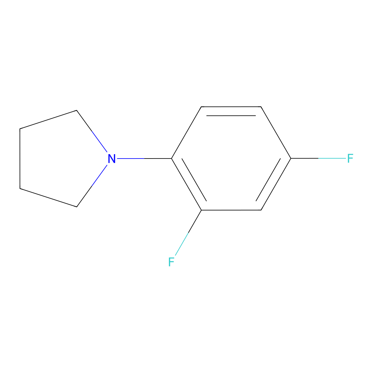 1-(2,4-Difluorophenyl)pyrrolidine molecular structure, CAS 1334499-91-0