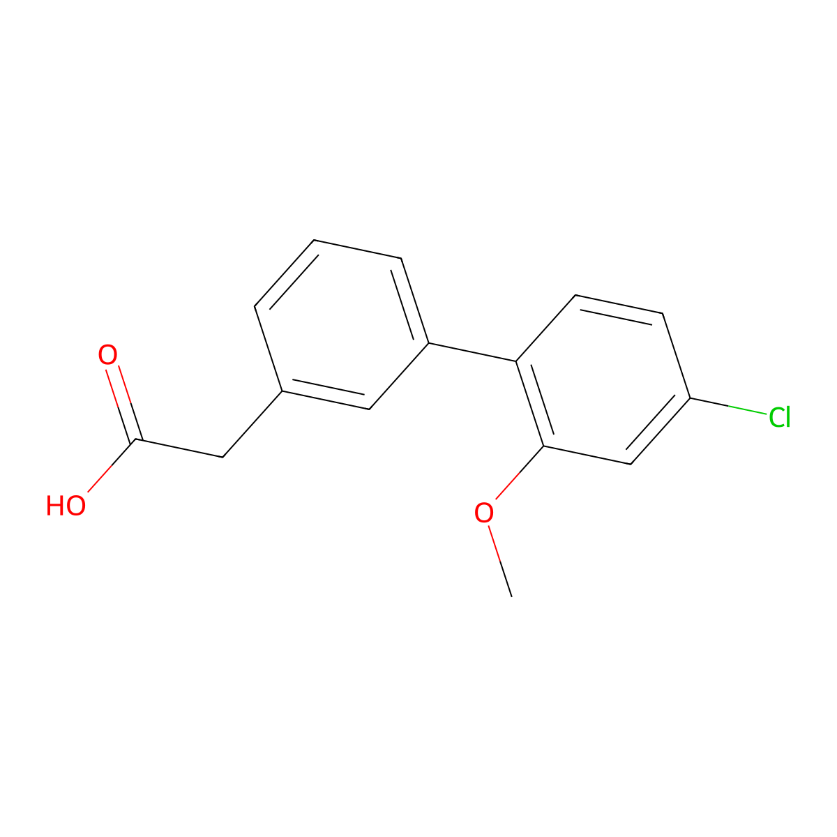 3-(4-Chloro-2-methoxyphenyl)phenylacetic acid molecular structure, CAS 1334499-92-1