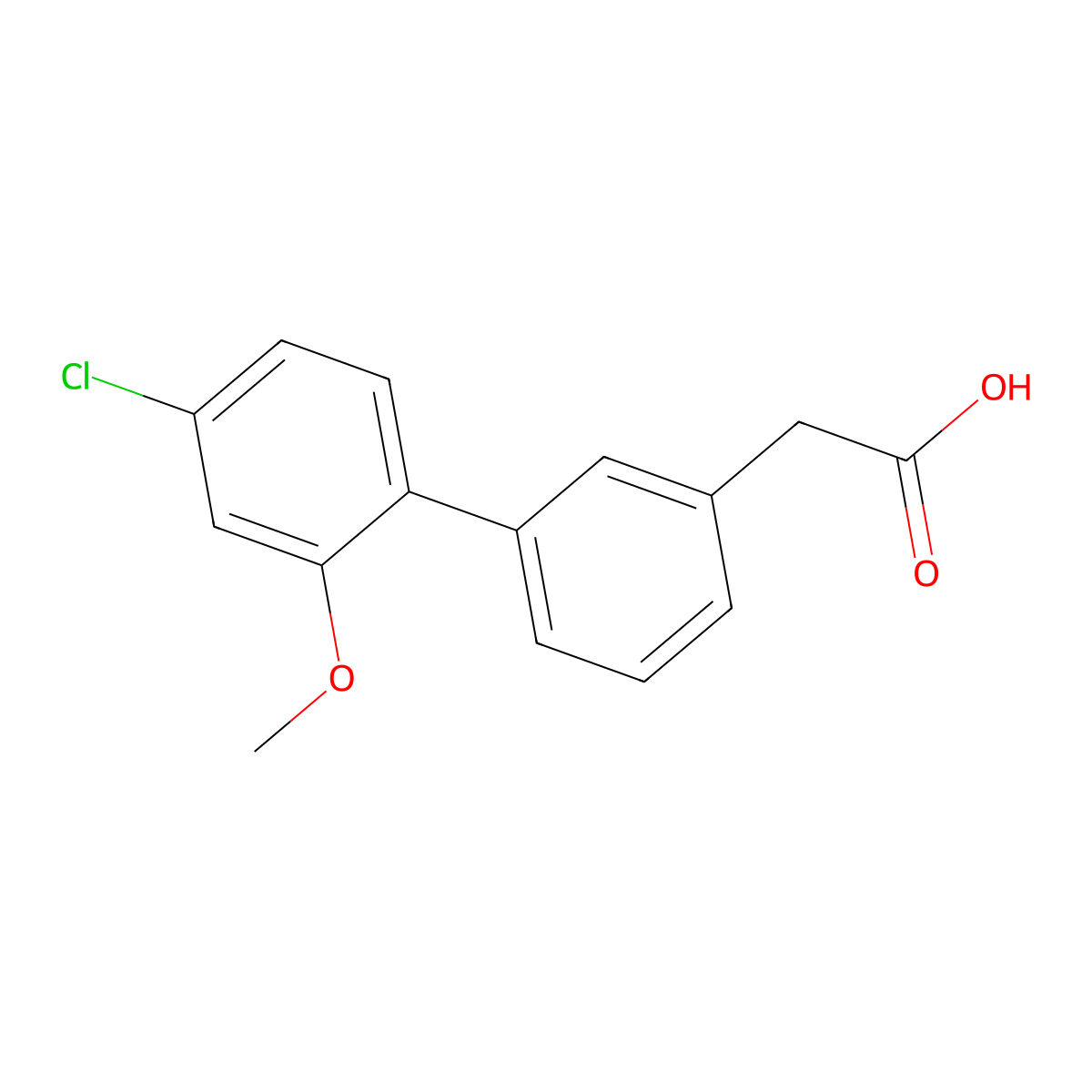3-(4-Chloro-2-methoxyphenyl)phenylacetic acid molecular structure, CAS 1334499-92-1