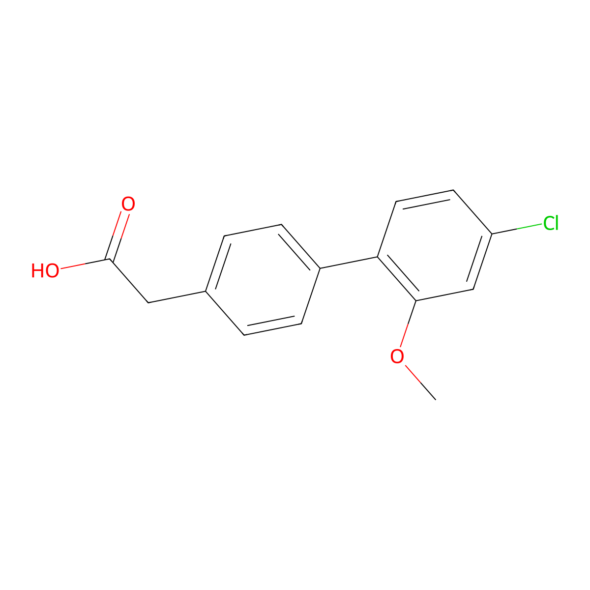 4-(4-Chloro-2-methoxyphenyl)phenylacetic acid molecular structure, CAS 1334499-93-2