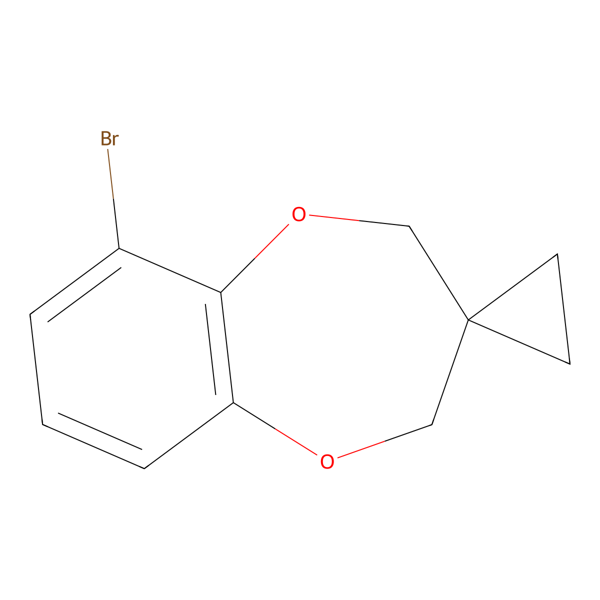 6-Bromo-2,4-dihydrospiro[benzo[b][1,4]dioxepine-3,1'-cyclopropane] molecular structure, CAS 1334499-94-3