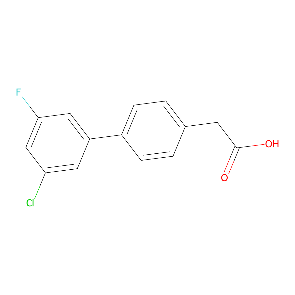 4-(3-Chloro-5-fluorophenyl)phenylacetic acid molecular structure, CAS 1334499-97-6