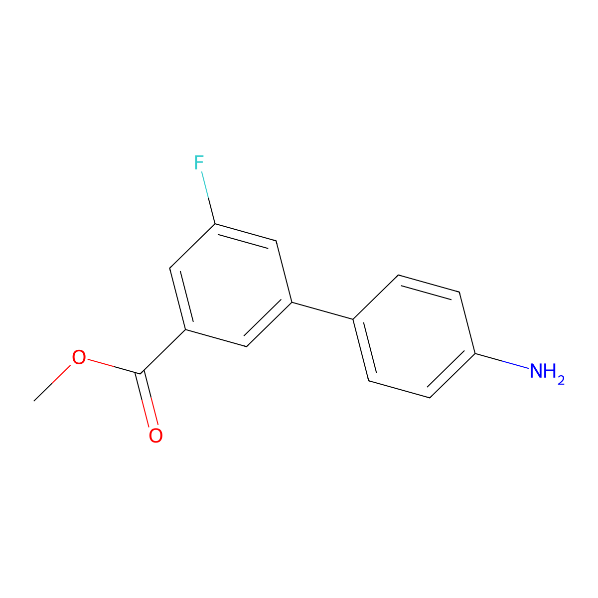 Methyl 3-(4-aminophenyl)-5-fluorobenzoate molecular structure, CAS 1334499-98-7