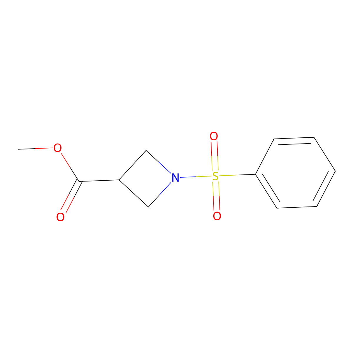 Methyl 1-(benzenesulfonyl)azetidine-3-carboxylate molecular structure, CAS 1334499-99-8