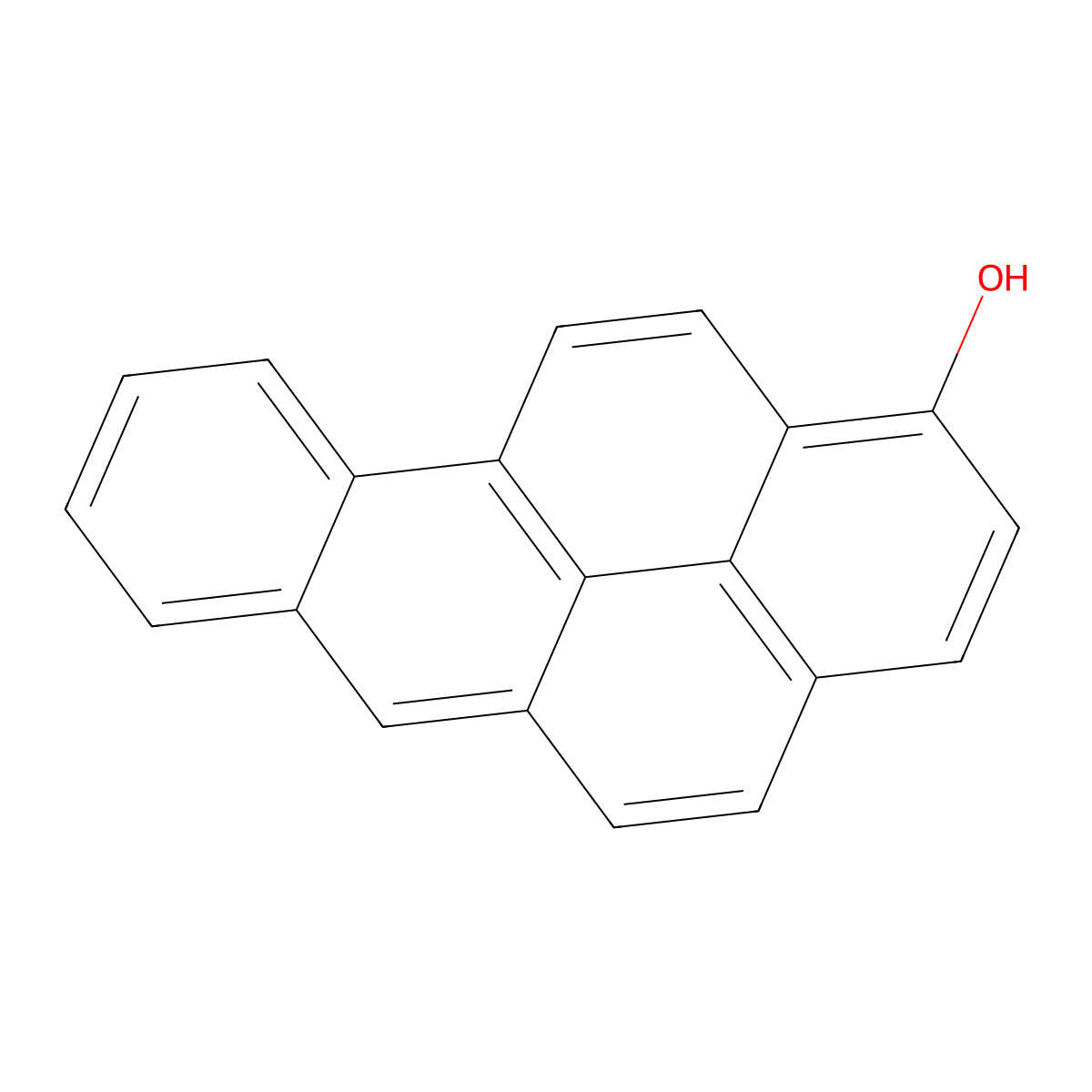 1-Hydroxybenzo(a)pyrene molecular structure, CAS 13345-23-8
