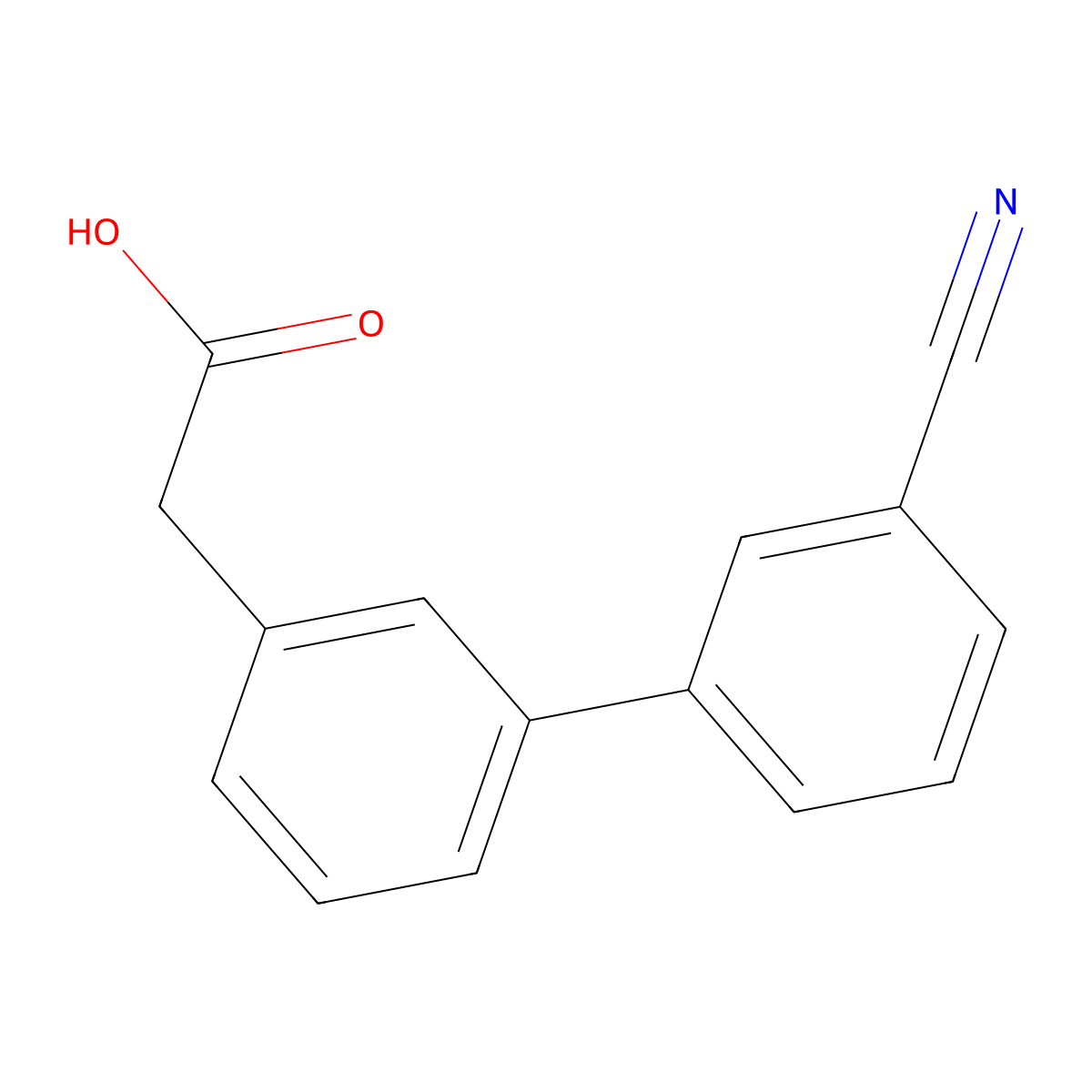 [3-(3-Cyanophenyl)phenyl]acetic acid molecular structure, CAS 1334500-02-5