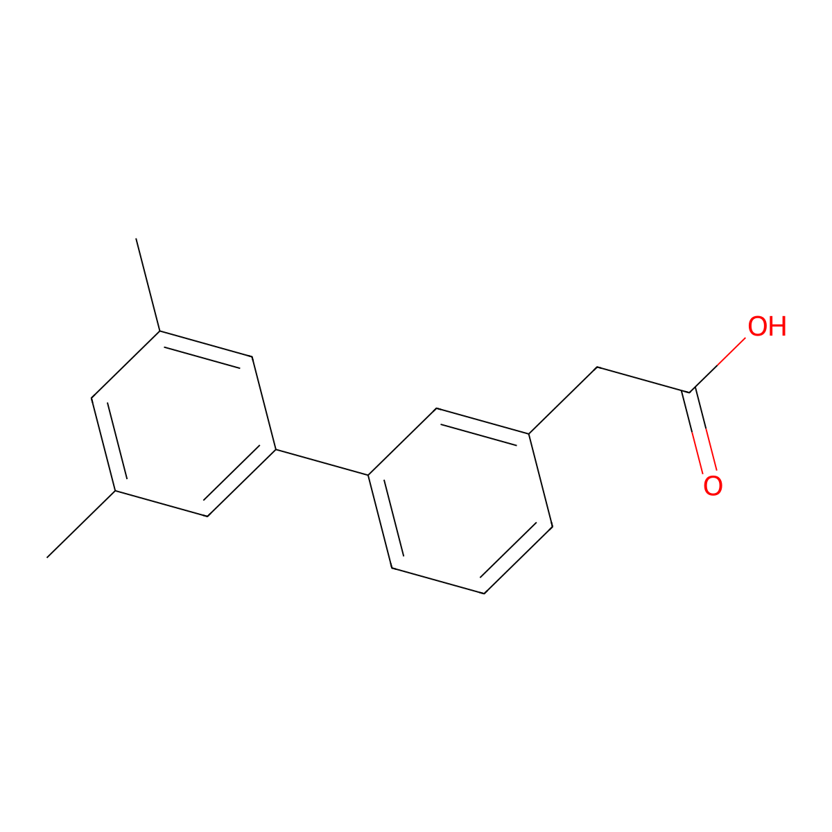 3-(3,5-Dimethylphenyl)phenylacetic acid molecular structure, CAS 1334500-03-6
