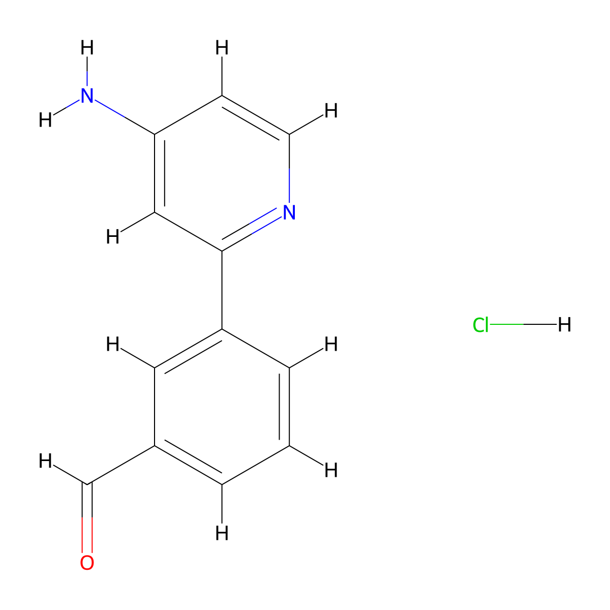 3-(4-Aminopyridin-2-yl)benzaldehyde hydrochloride molecular structure, CAS 1334500-04-7