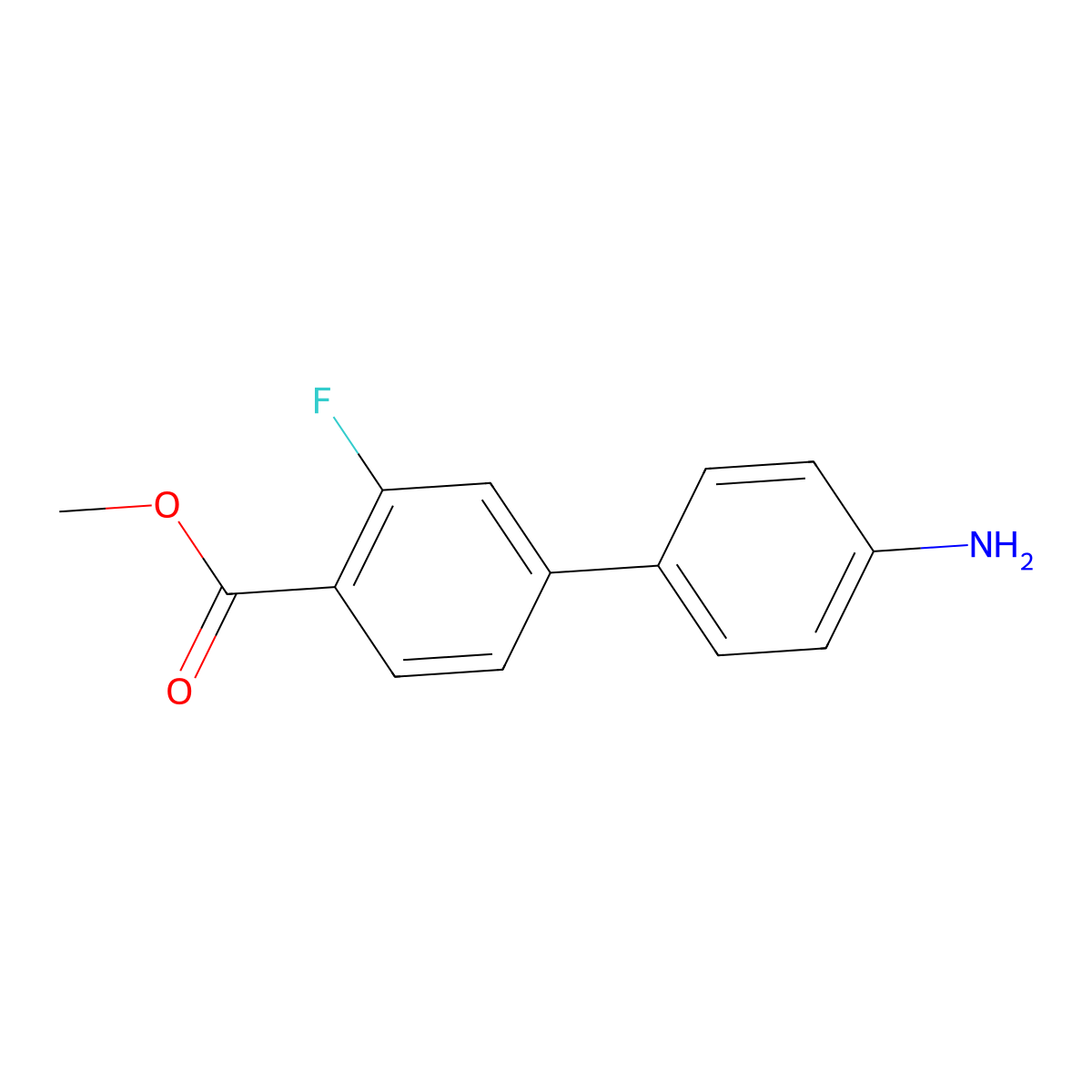 Methyl 4-(4-aminophenyl)-2-fluorobenzoate molecular structure, CAS 1334500-05-8