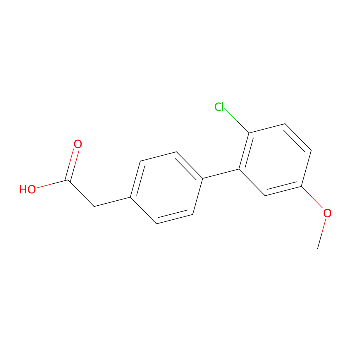 4-(2-Chloro-5-methoxyphenyl)phenylacetic acid molecular structure, CAS 1334500-07-0