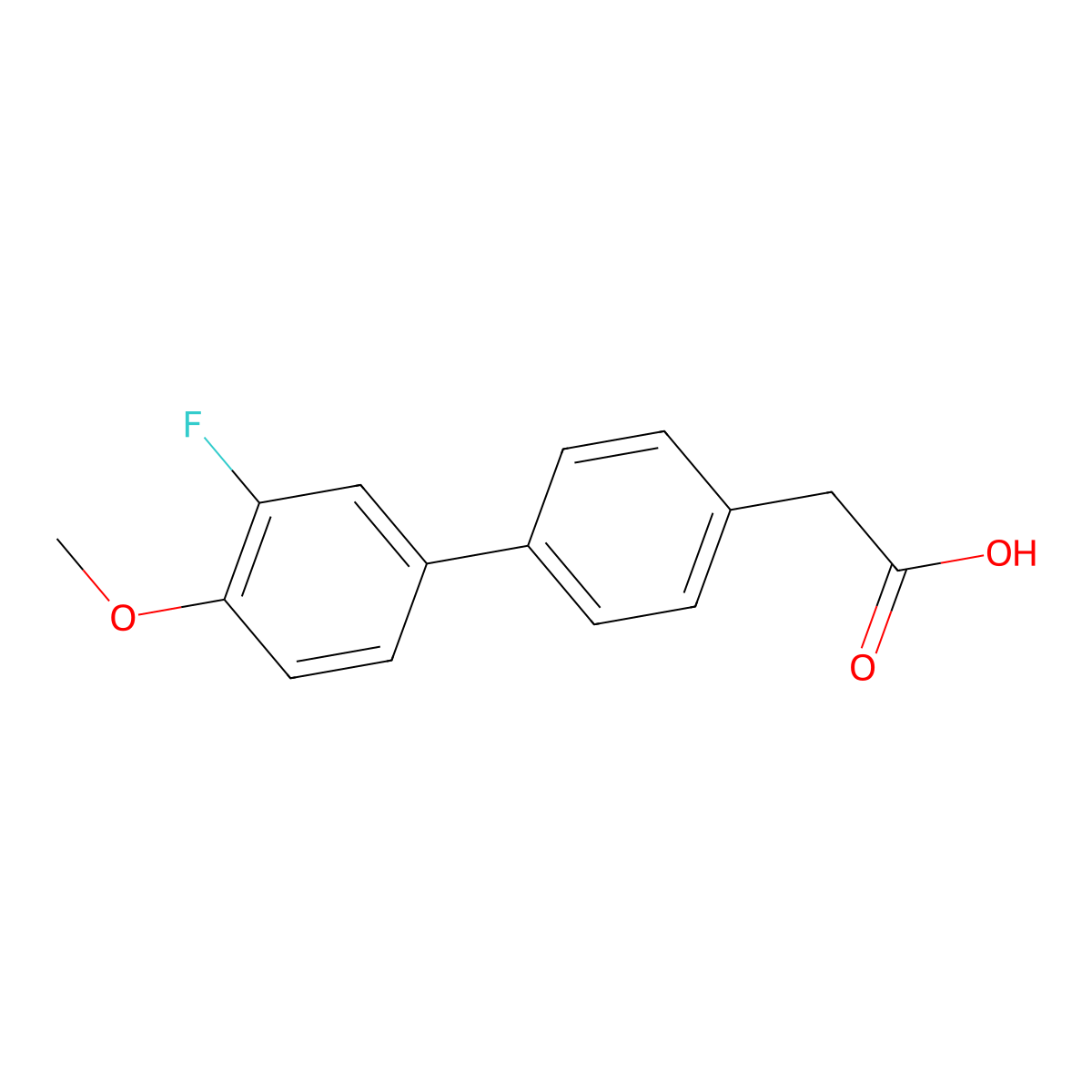 4-(3-Fluoro-4-methoxyphenyl)phenylacetic acid molecular structure, CAS 1334500-08-1