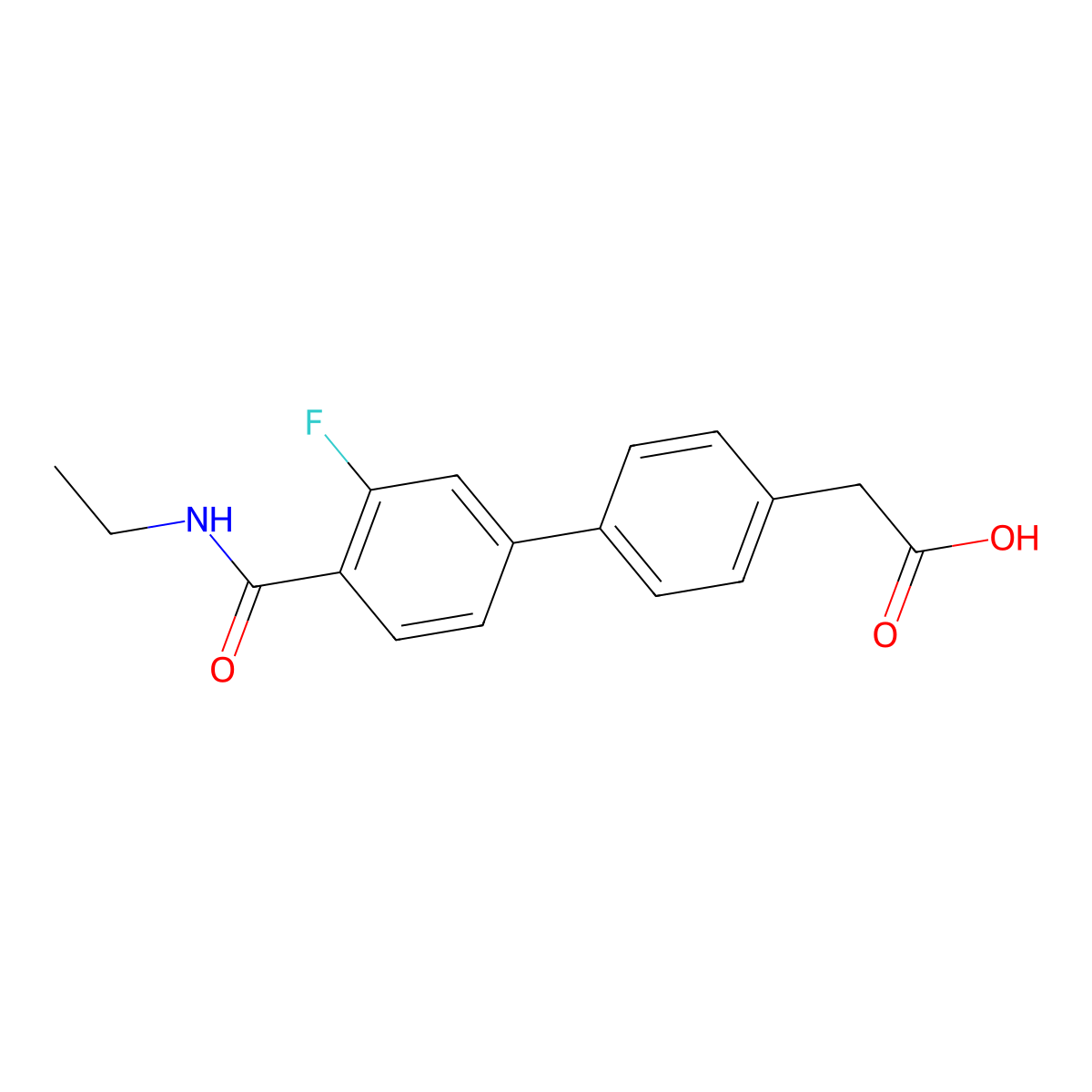 4-[4-(Ethylcarbamoyl)-3-fluorophenyl]phenylacetic acid molecular structure, CAS 1334500-11-6