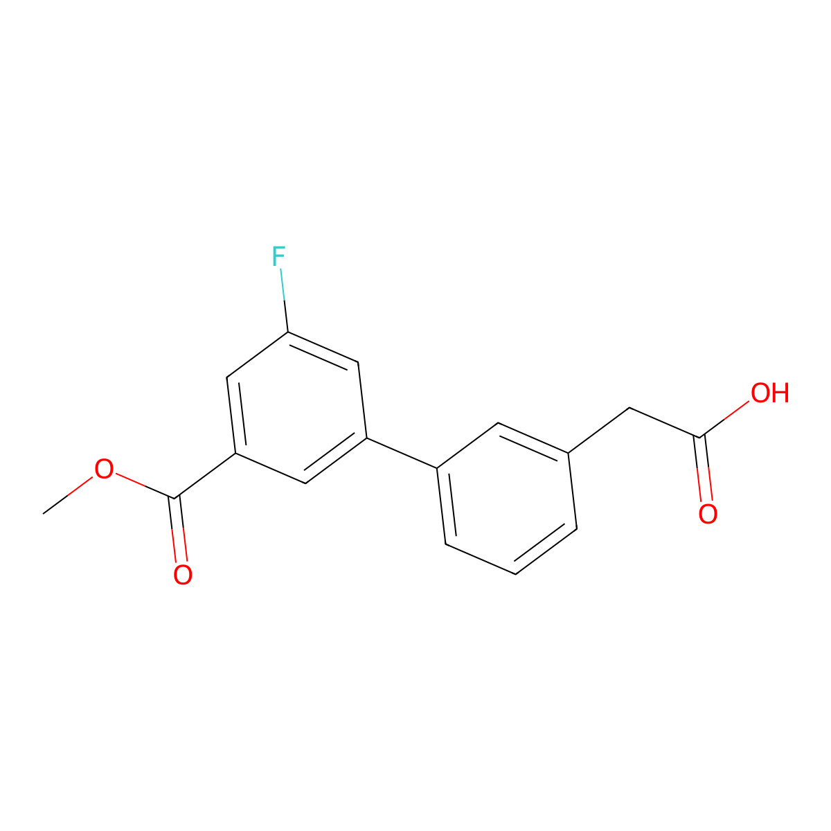 3-[3-Fluoro-5-(methoxycarbonyl)phenyl]phenylacetic acid molecular structure, CAS 1334500-13-8