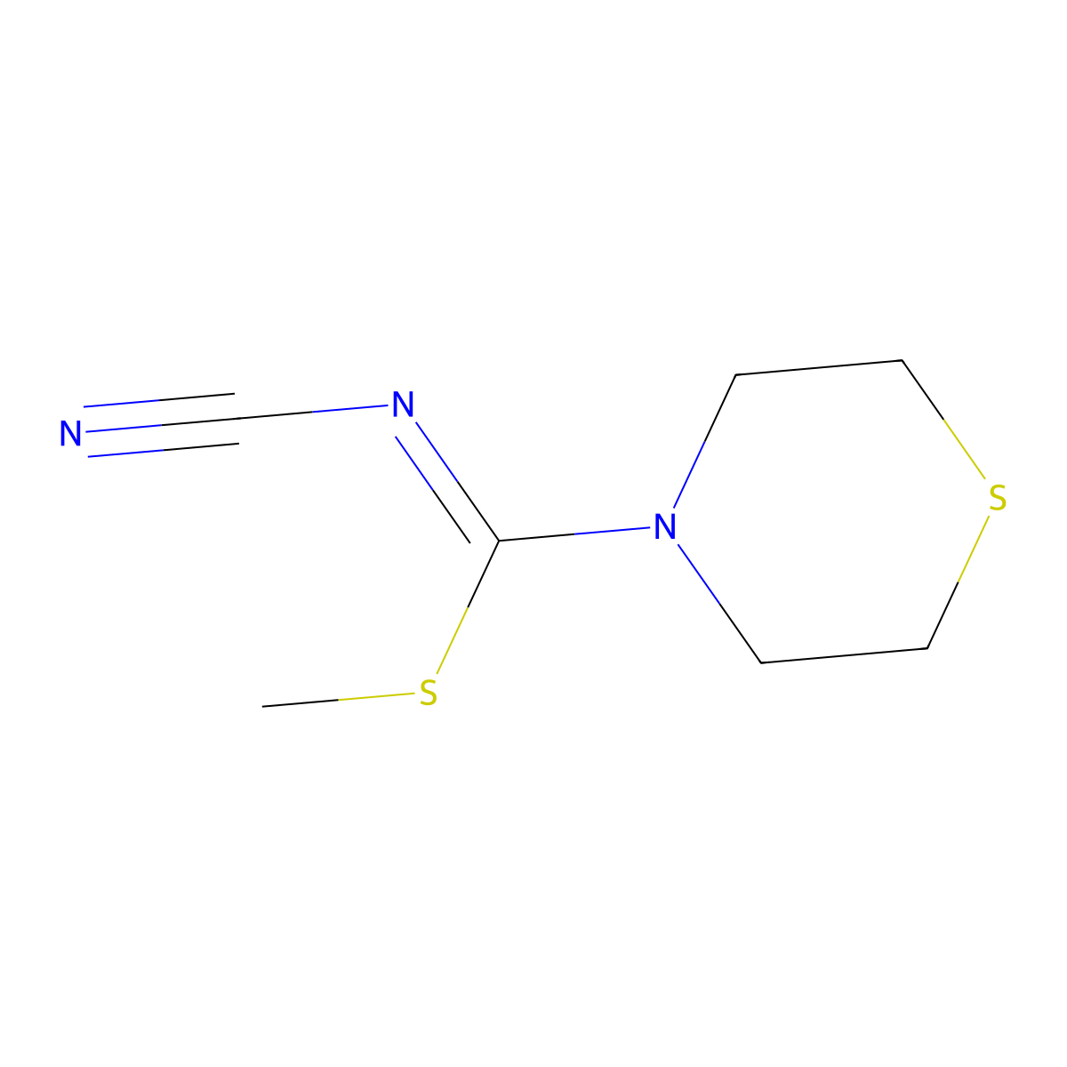 methyl (4Z)-N-cyanothiomorpholine-4-carboximidothioate molecular structure, CAS 1334509-51-1