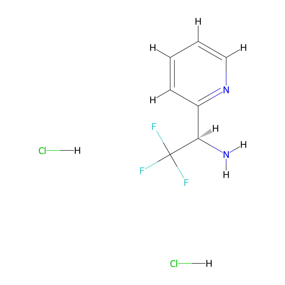 (R)-2,2,2-Trifluoro-1-(pyridin-2-yl)ethanamine dihydrochloride molecular structure, CAS 1334509-87-3