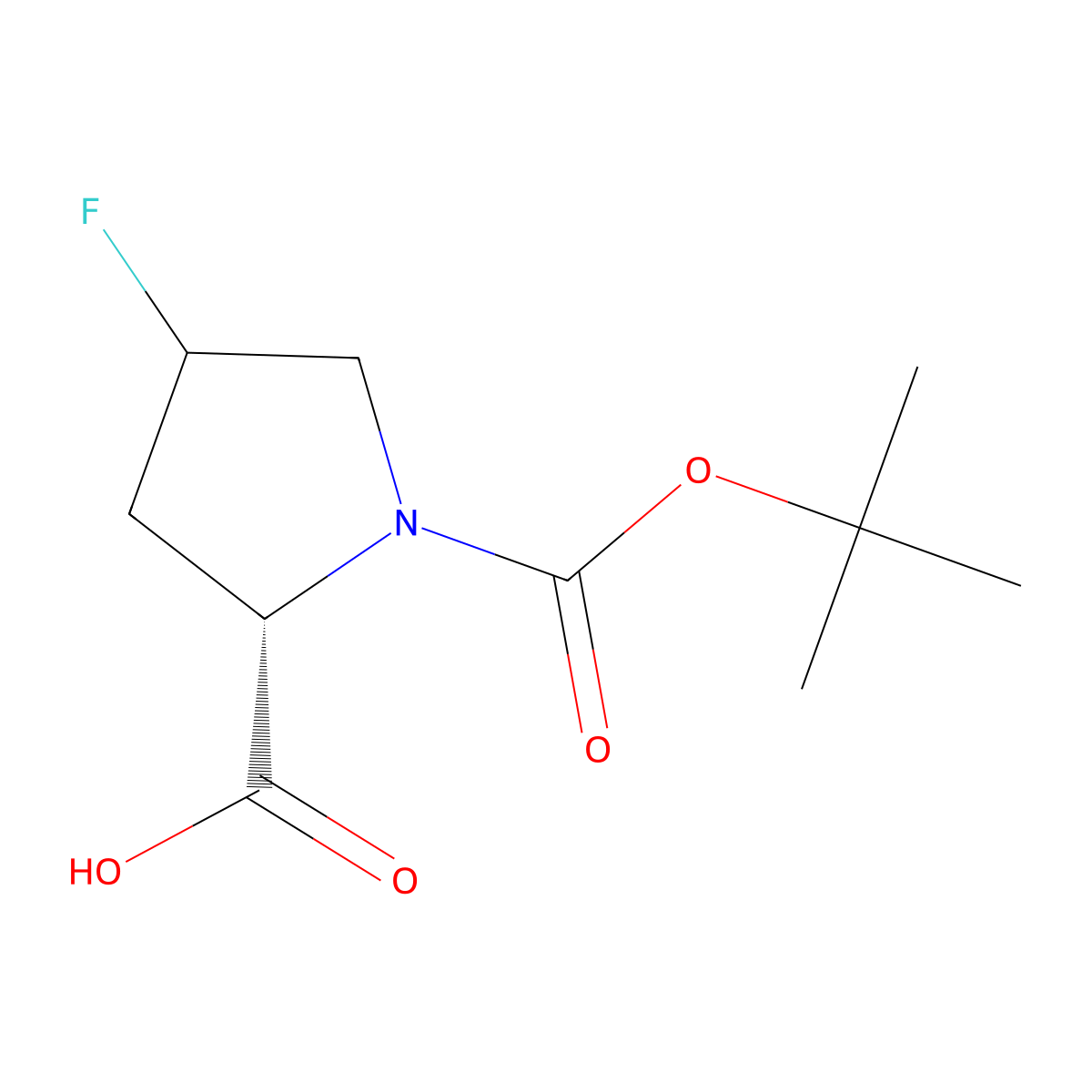 (2S)-1-(tert-Butoxycarbonyl)-4-fluoropyrrolidine-2-carboxylic acid molecular structure, CAS 1334512-93-4