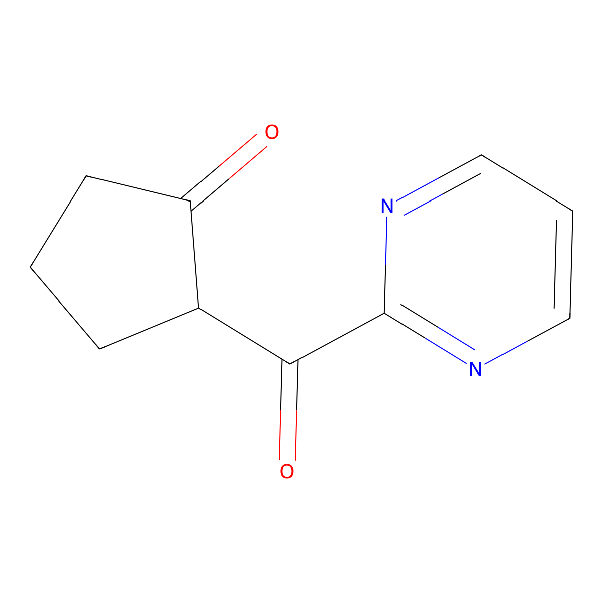 2-(Pyrimidine-2-carbonyl)cyclopentan-1-one molecular structure, CAS 1334527-69-3