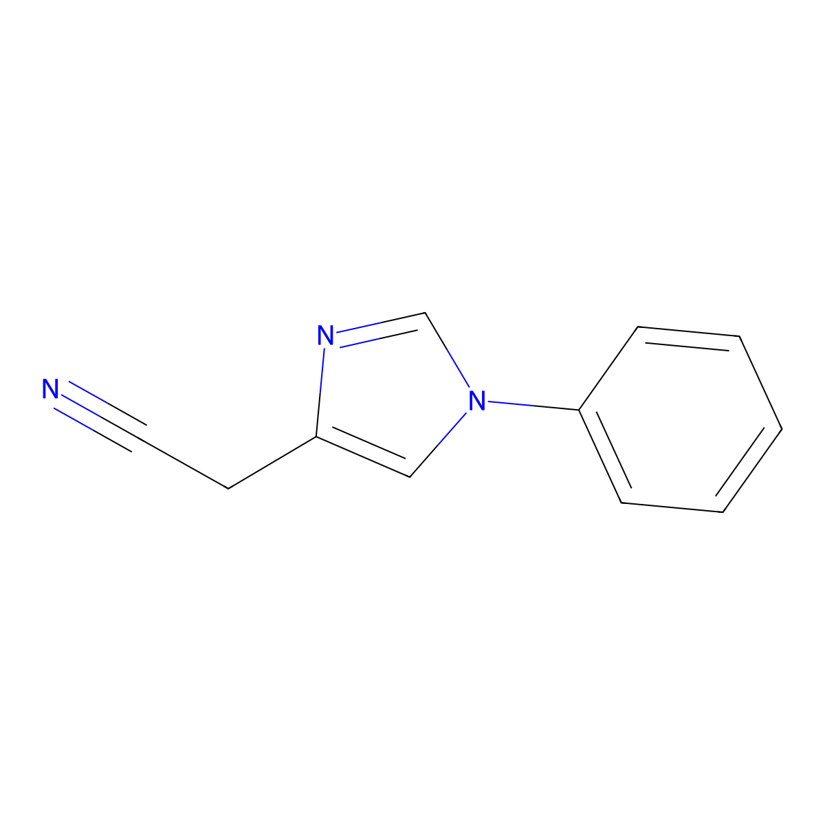 1-Phenyl-1H-imidazole-4-acetonitrile molecular structure, CAS 1334541-10-4