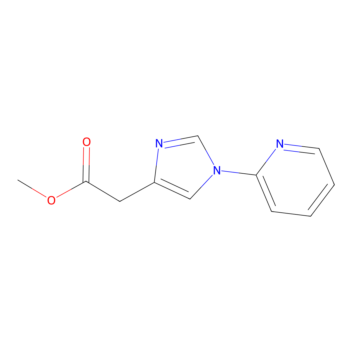 Methyl 2-(1-(pyridin-2-yl)-1H-imidazol-4-yl)acetate molecular structure, CAS 1334541-86-4