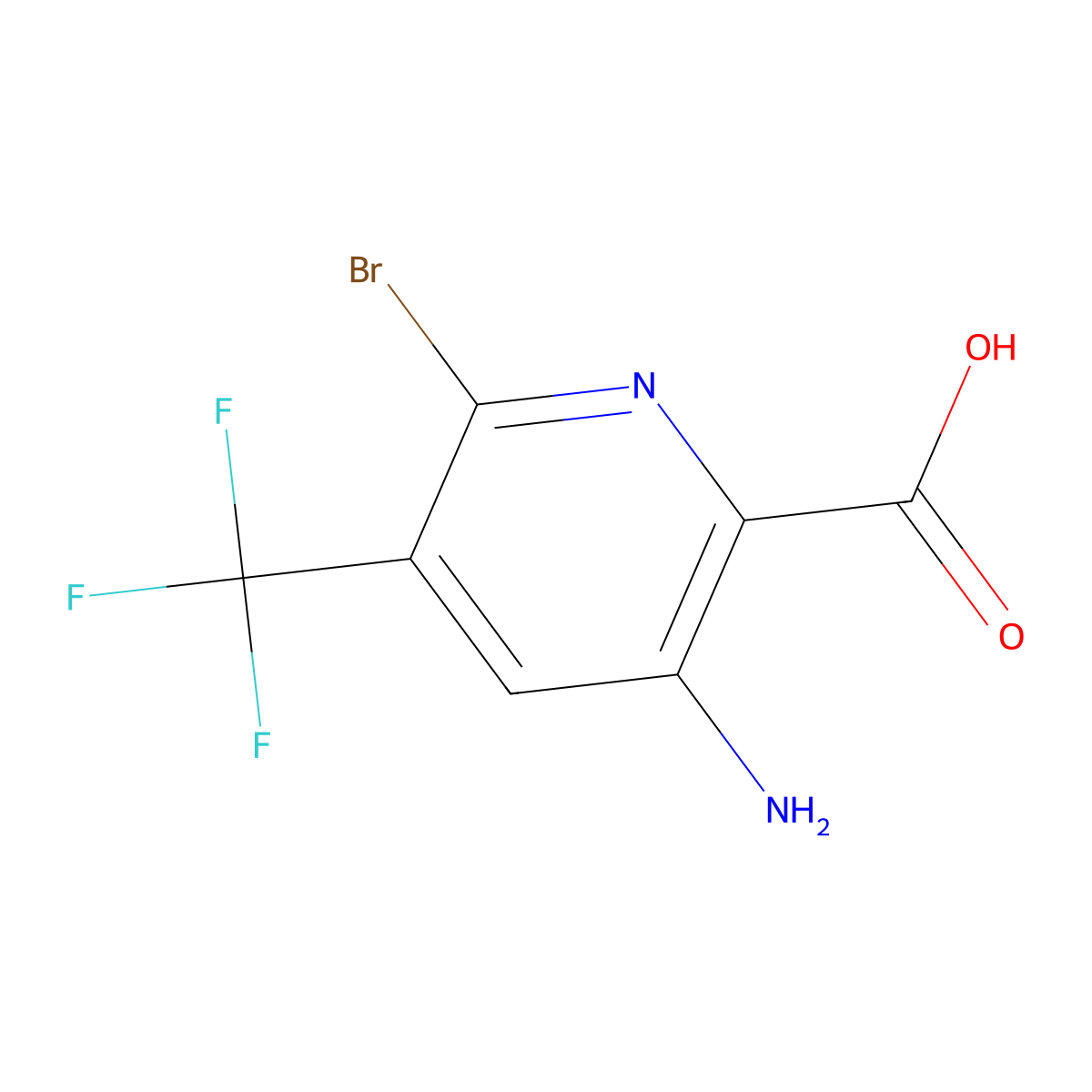 3-Amino-6-bromo-5-(trifluoromethyl)picolinic acid molecular structure, CAS 1334546-32-5