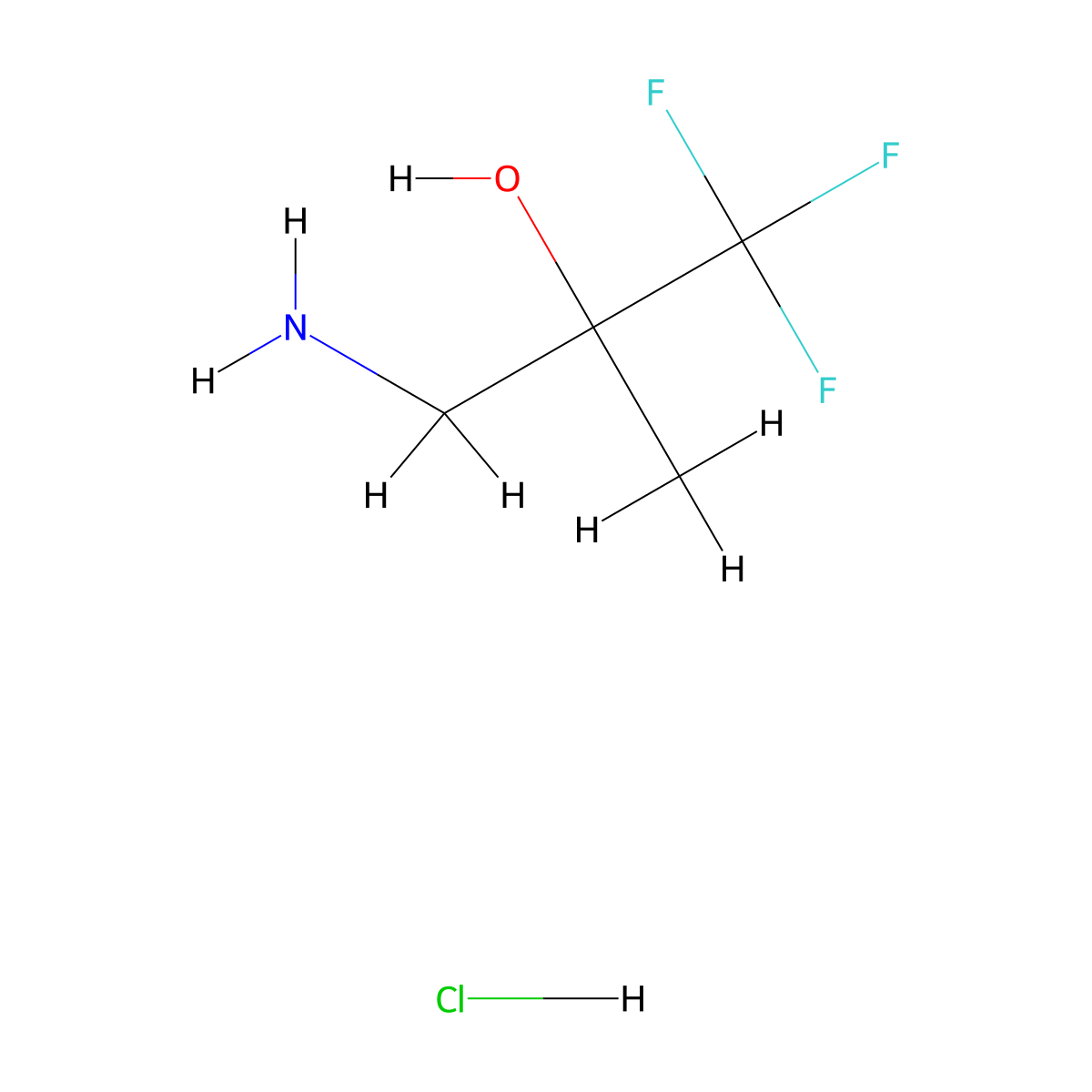 3-Amino-1,1,1-trifluoro-2-methylpropan-2-ol hydrochloride molecular structure, CAS 1334546-33-6