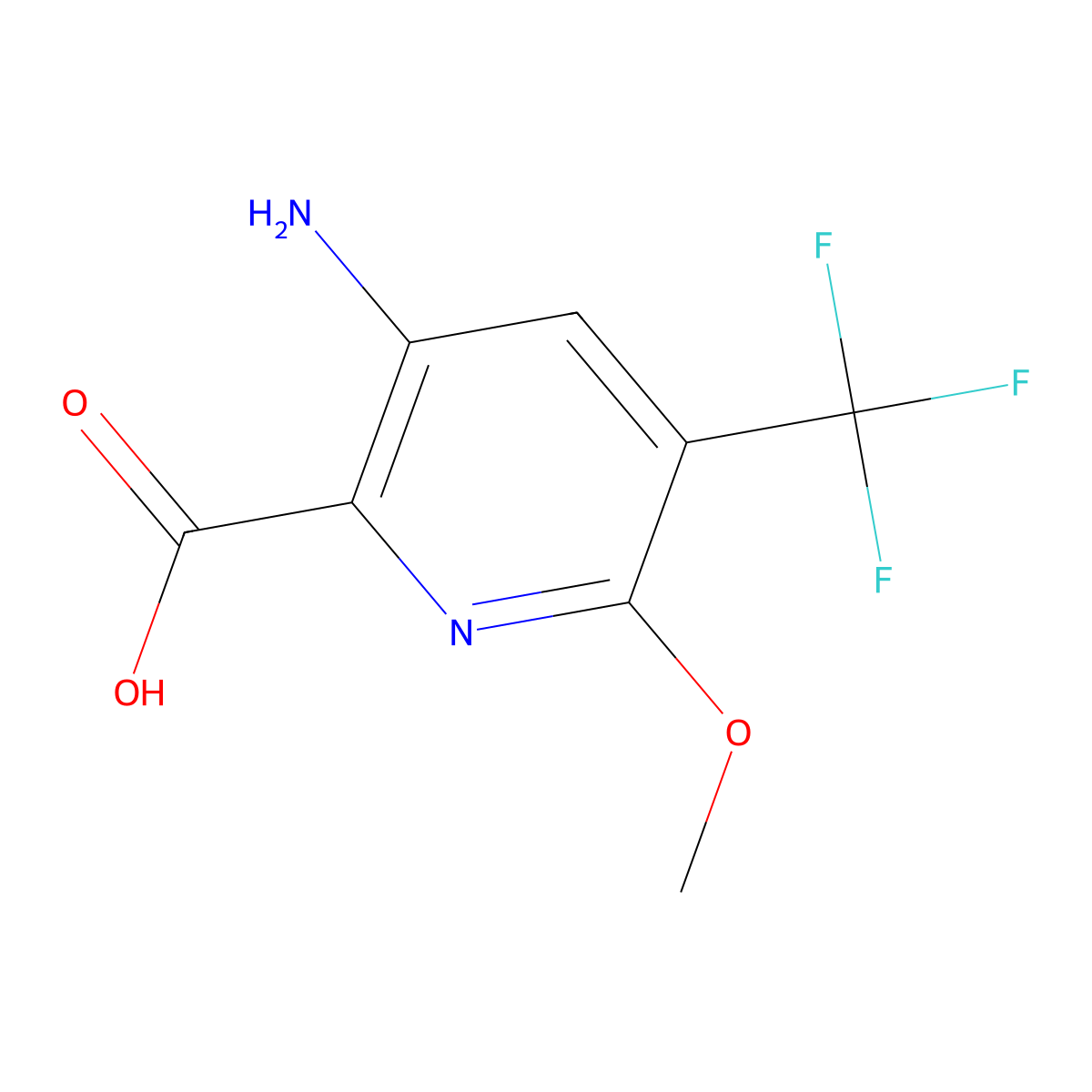3-Amino-6-methoxy-5-trifluoromethyl-pyridine-2-carboxylic acid molecular structure, CAS 1334546-76-7