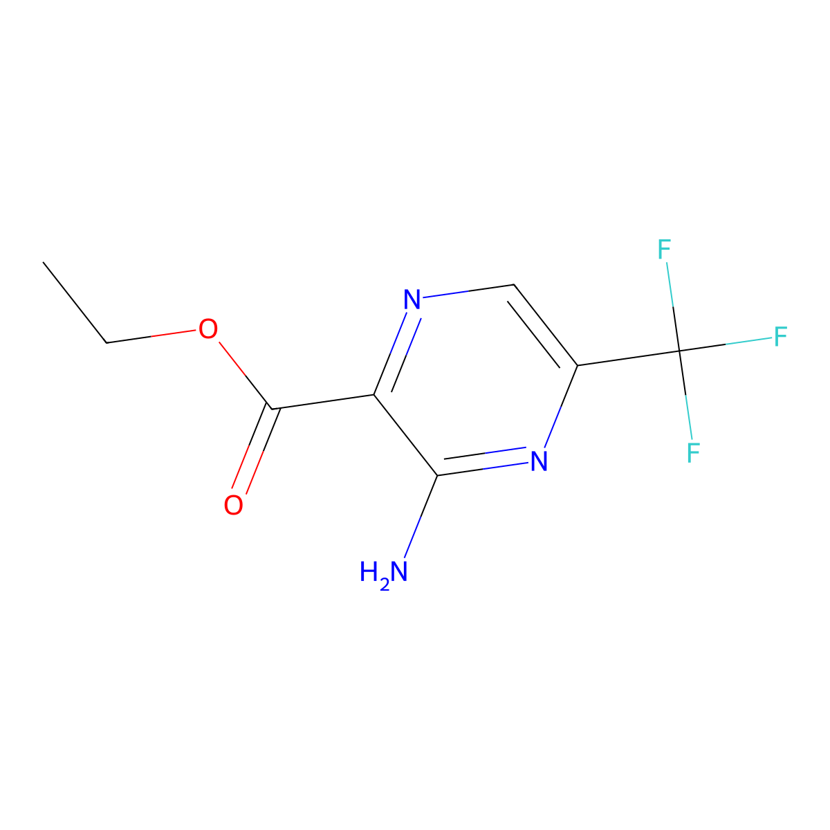 Ethyl 3-amino-5-(trifluoromethyl)pyrazine-2-carboxylate molecular structure, CAS 1334547-10-2