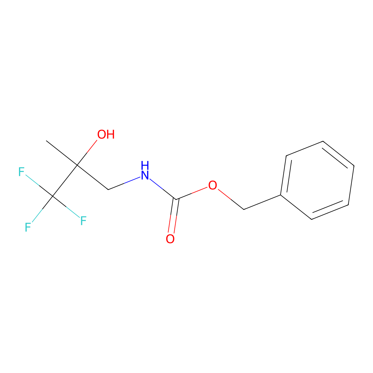 Benzyl 3,3,3-trifluoro-2-hydroxy-2-methylpropylcarbamate molecular structure, CAS 1334547-34-0