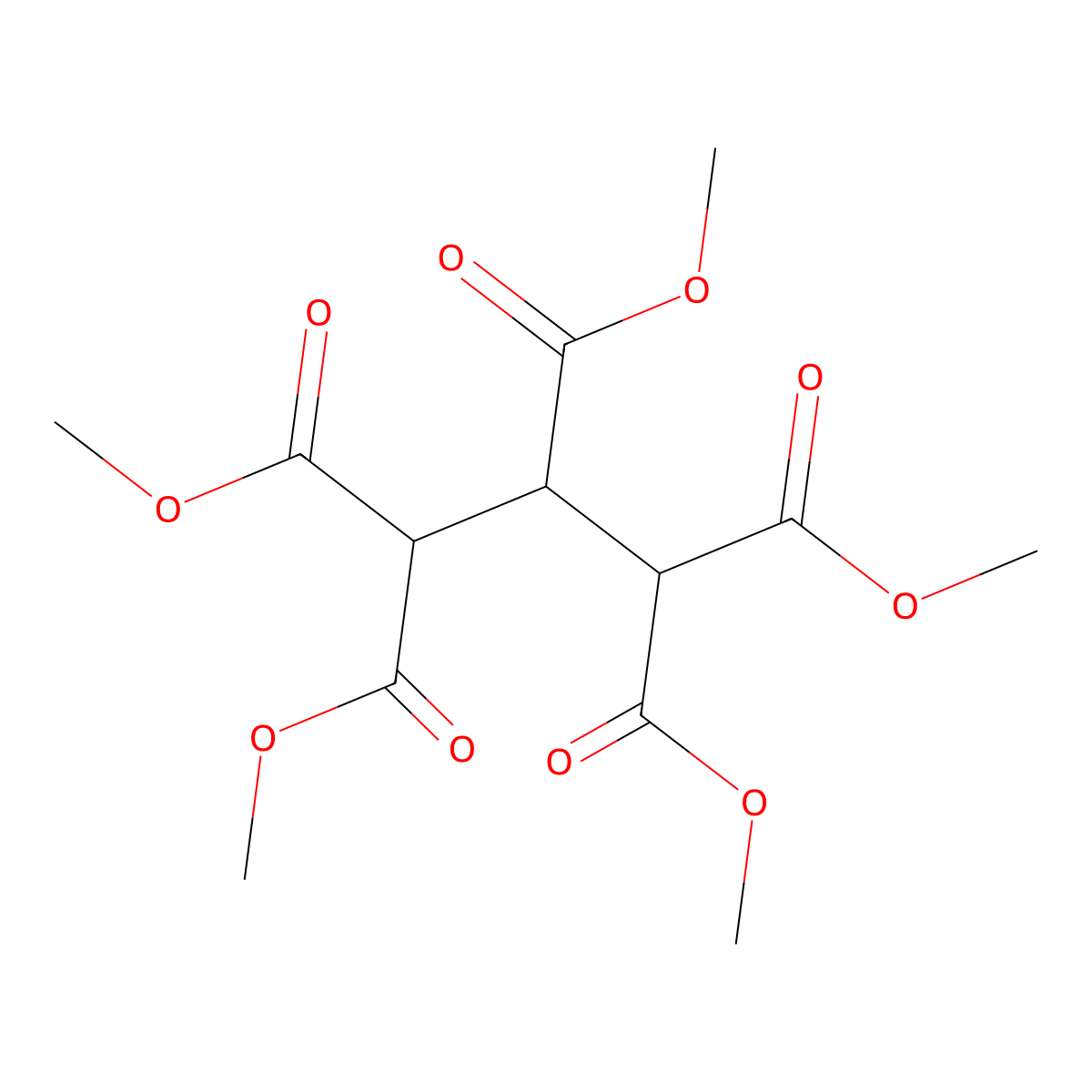 Pentamethyl propane-1,1,2,3,3-pentacarboxylate molecular structure, CAS 133455-82-0