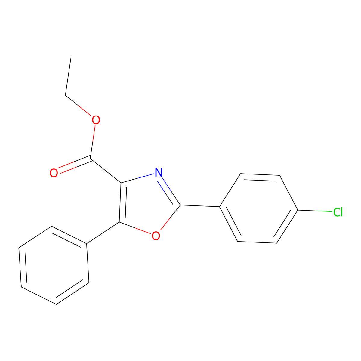 Ethyl 2-(4-chlorophenyl)-5-phenyloxazole-4-carboxylate molecular structure, CAS 1334553-30-8