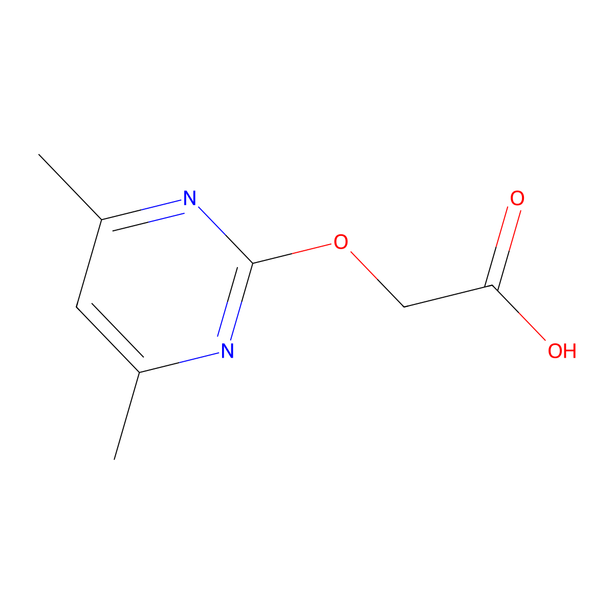 2-((4,6-Dimethylpyrimidin-2-yl)oxy)acetic acid molecular structure, CAS 133458-10-3