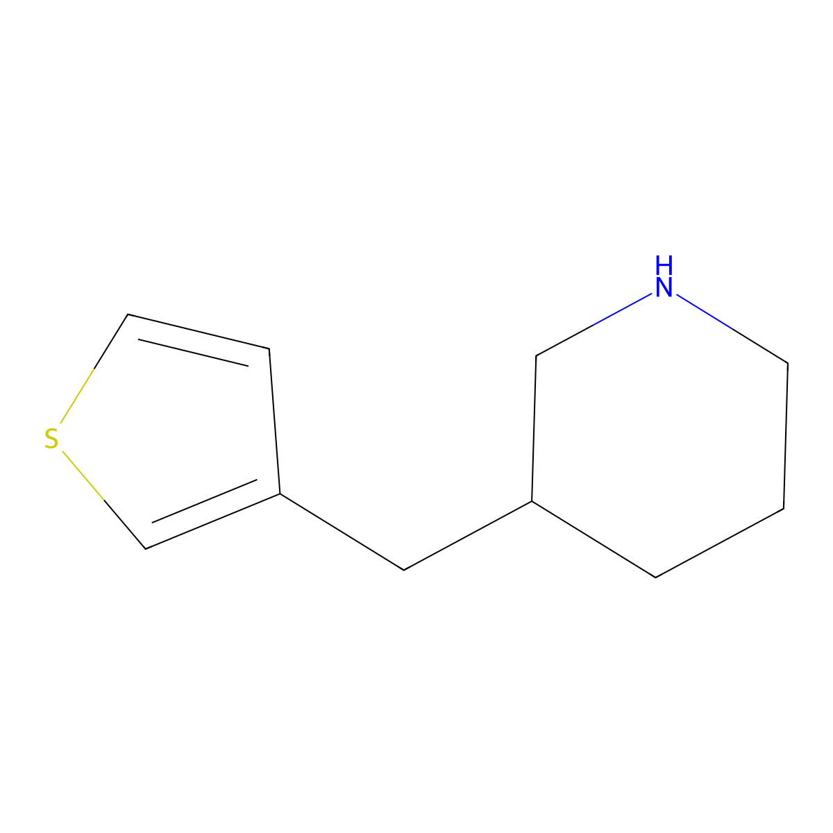 3-(Thiophen-3-ylmethyl)piperidine molecular structure, CAS 1334602-83-3
