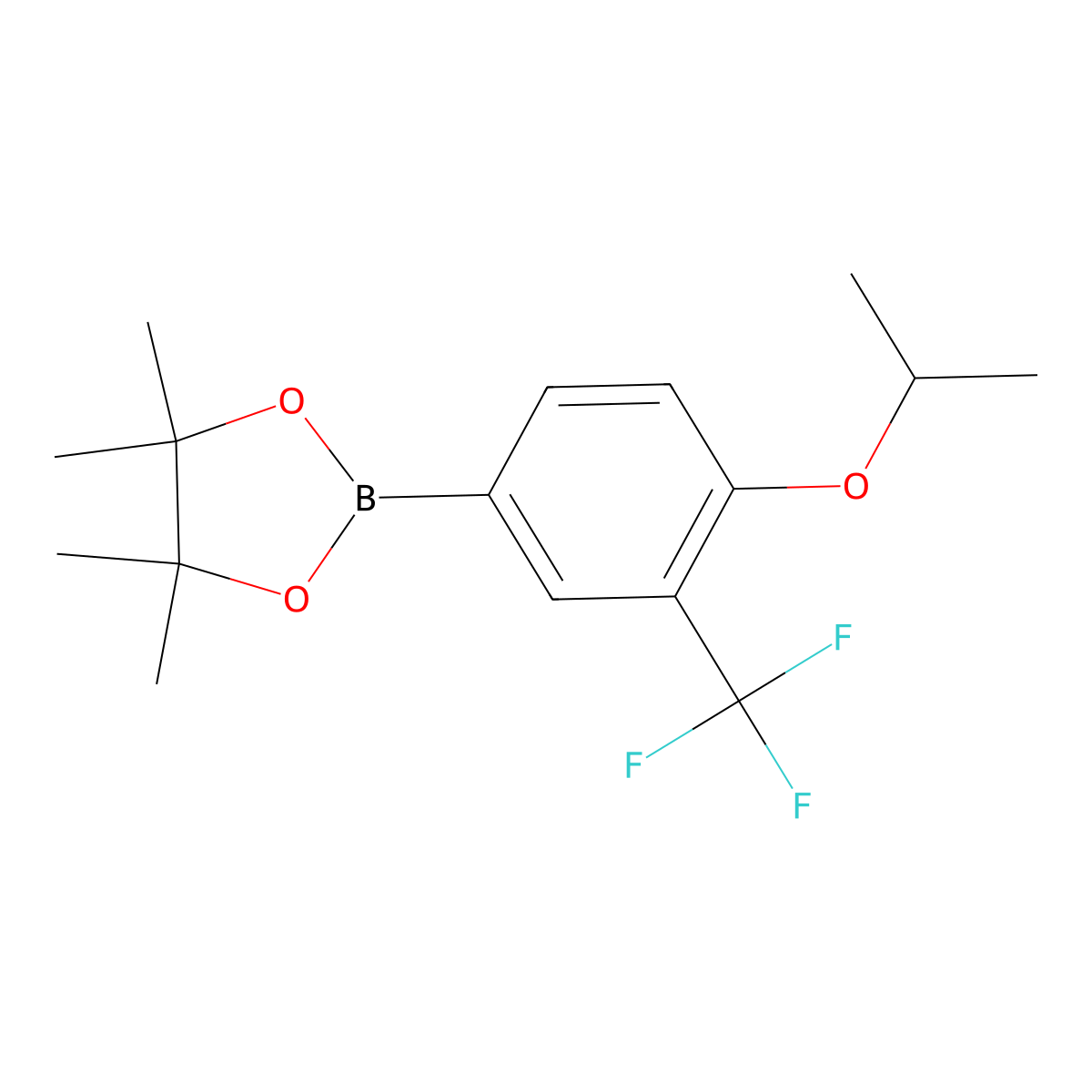 4-Isopropanoxy-3-(trifluoromethyl)phenylboronic acid pinacol ester molecular structure, CAS 1334607-79-2