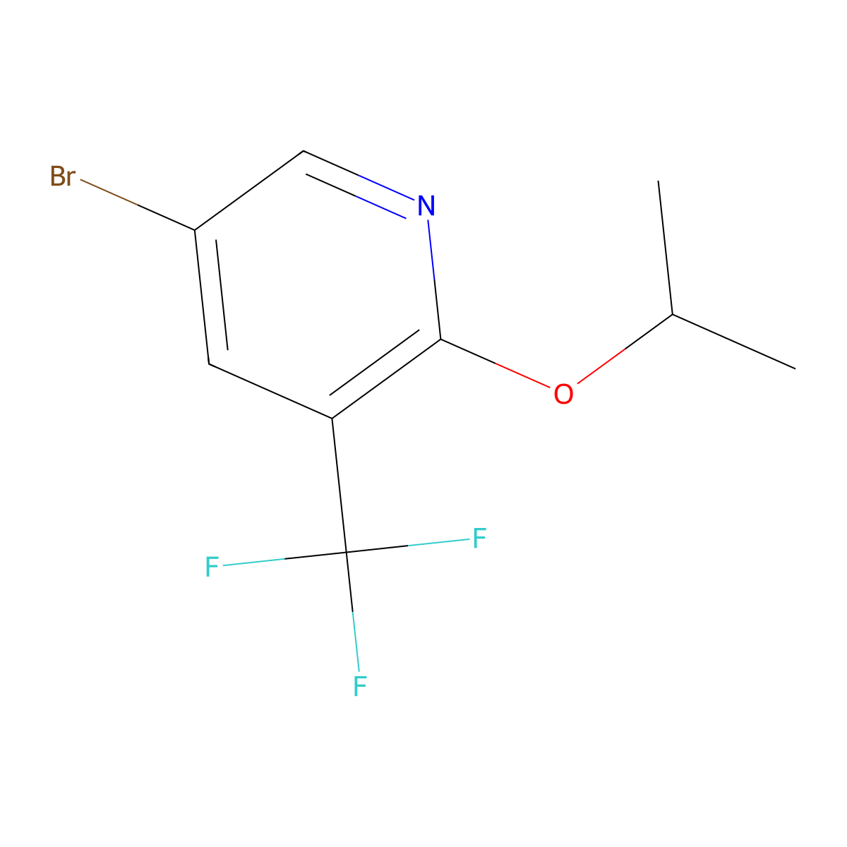 5-Bromo-2-isopropoxy-3-(trifluoromethyl)pyridine molecular structure, CAS 1334607-80-5
