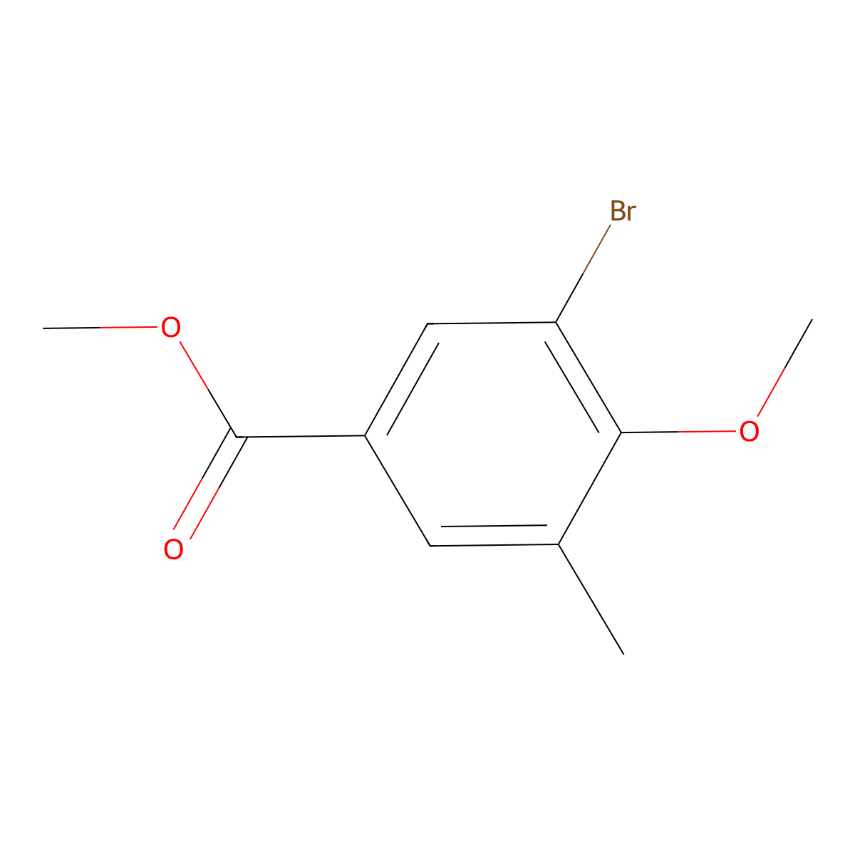 Methyl 3-bromo-4-methoxy-5-methylbenzoate molecular structure, CAS 1334613-51-2