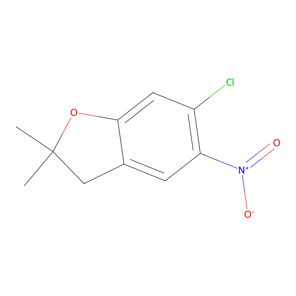6-Chloro-2,2-dimethyl-5-nitro-2,3-dihydrobenzofuran molecular structure, CAS 1334614-55-9