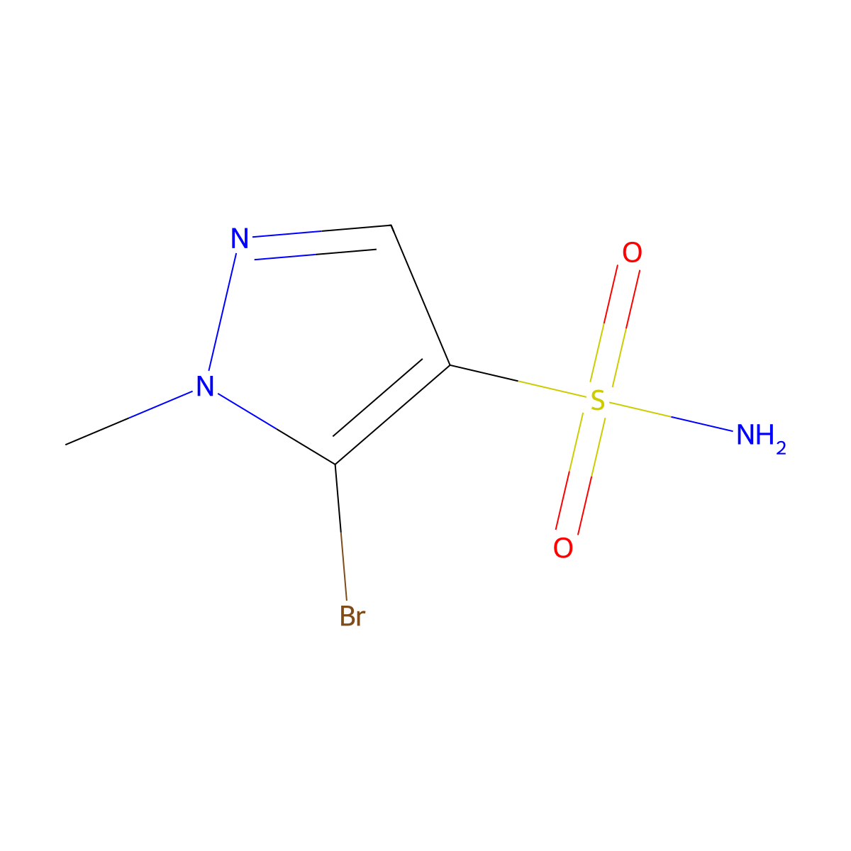 5-bromo-1-methyl-1H-pyrazole-4-sulfonamide molecular structure, CAS 1334620-45-9
