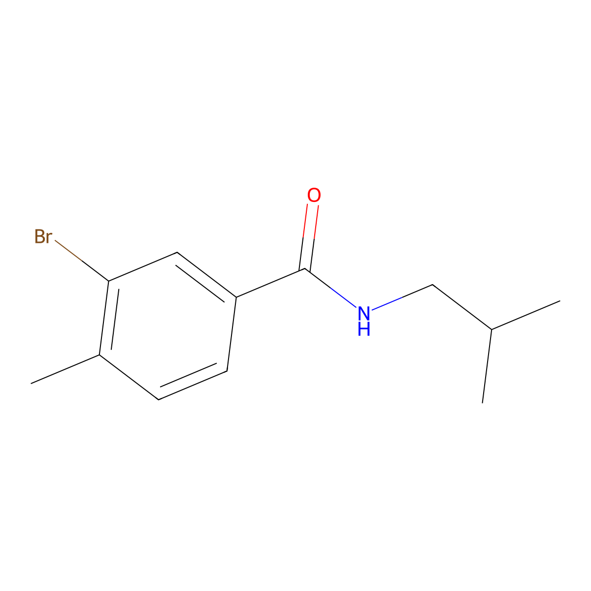 3-bromo-N-isobutyl-4-methylbenzamide molecular structure, CAS 1334622-26-2